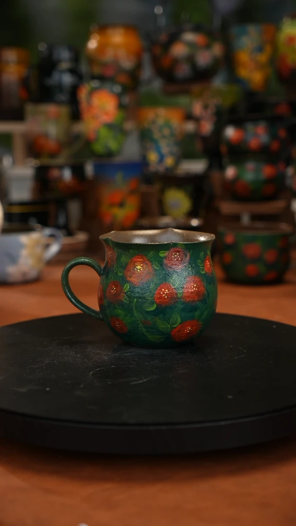 紫砂油画手绘釉下彩