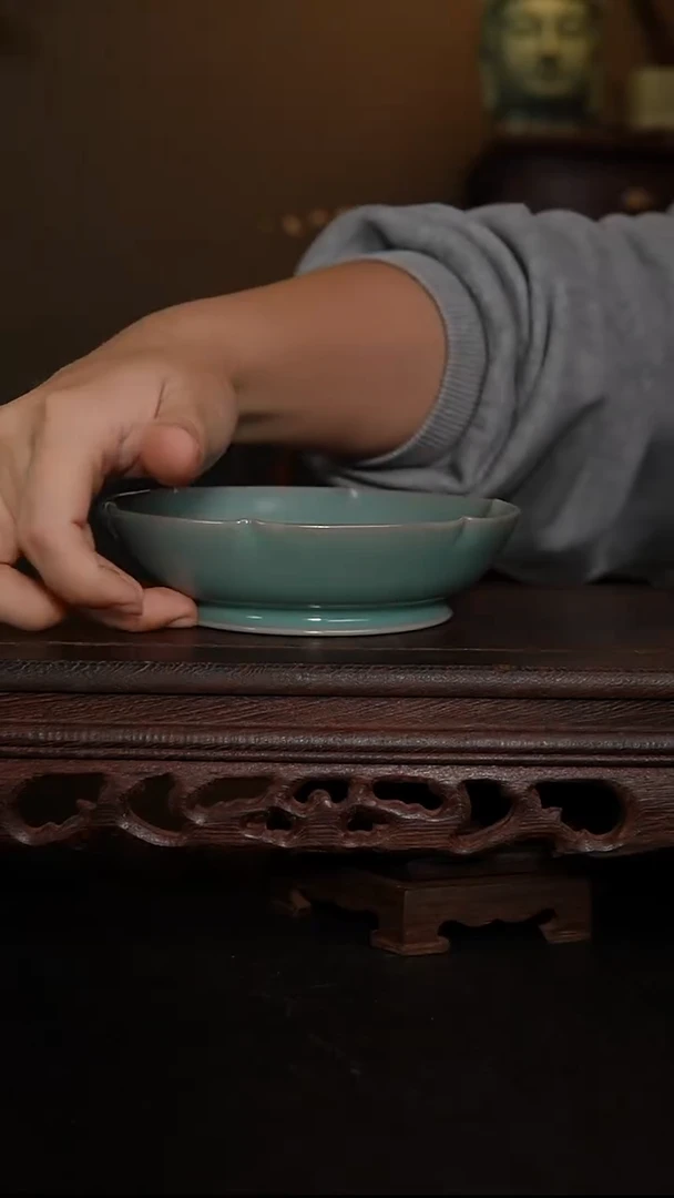 摆件仿古手工葵口洗