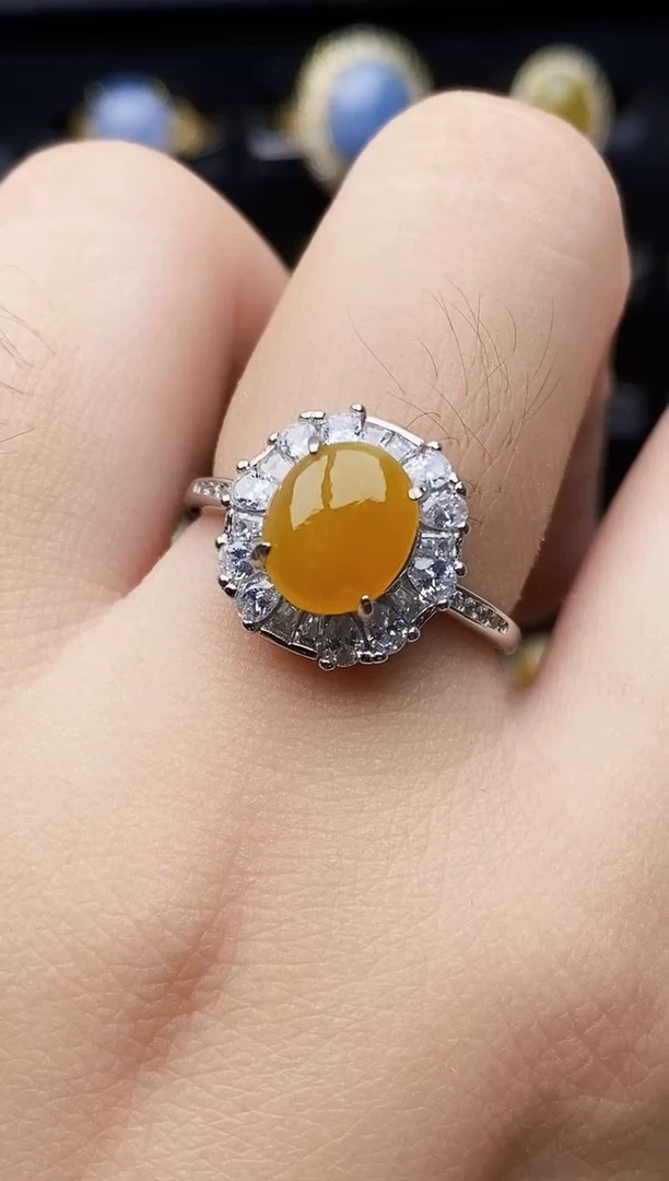 银S925镶嵌戒指翡翠6118