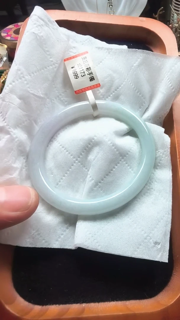 未镶嵌手镯翡翠s01173-贵妃春彩手镯