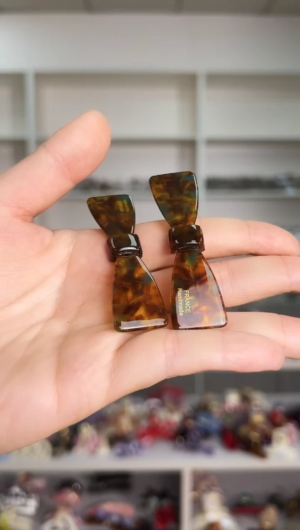 醋酸非金属韩国醋酸品牌发饰6.3cm蝴蝶结弹簧夹边夹一对