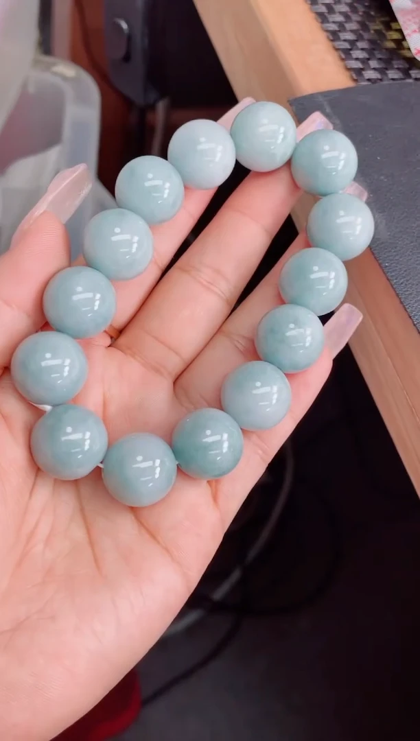 未镶嵌定制翡翠珠串16.3