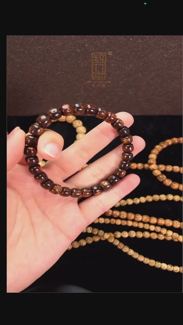 星月菩提手串精工级花皮桶珠手串