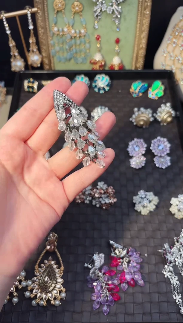 纯铜合金琉璃孤品福福耳饰