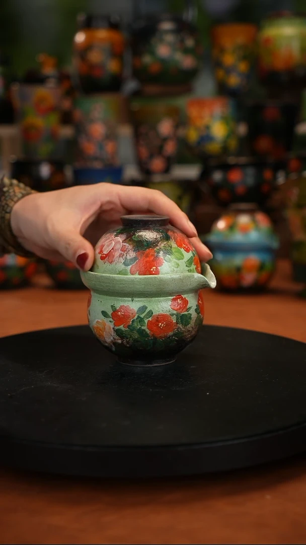 紫砂油画手绘釉 下彩