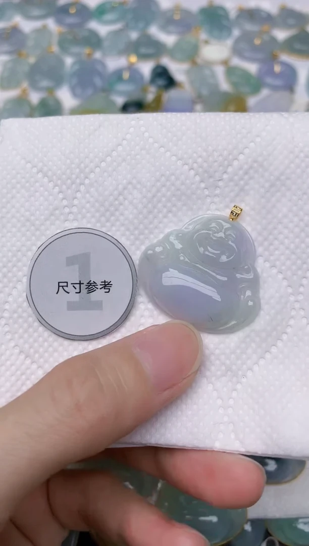 翡翠18K金镶嵌颈饰天然A货翡翠