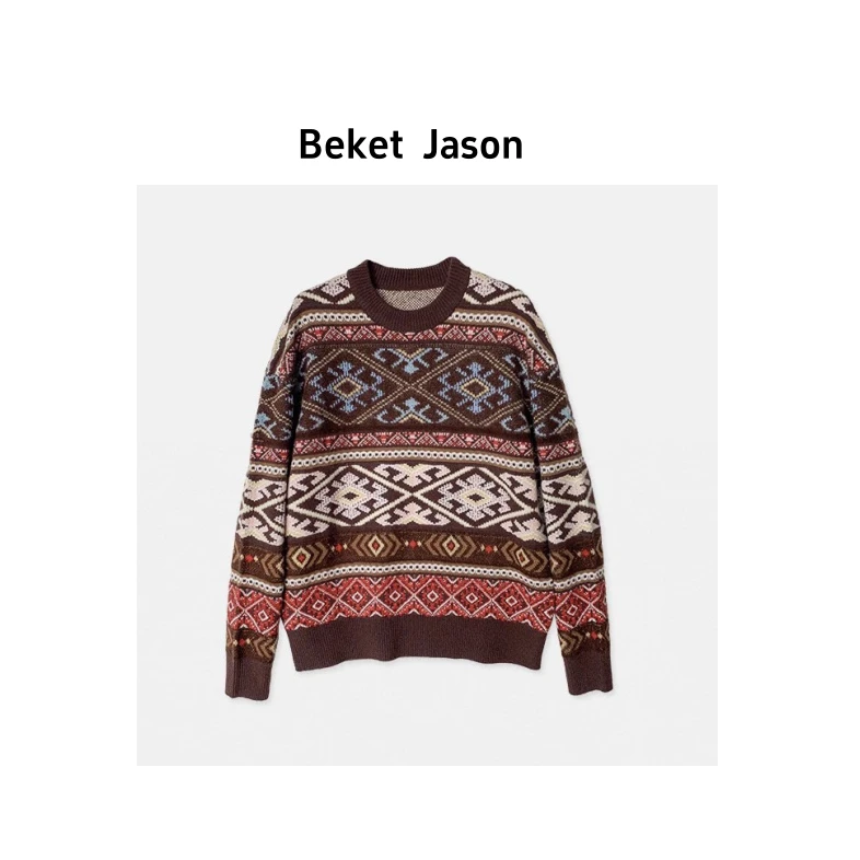 Beket Jason费尔岛提花设计复古毛衣K1015