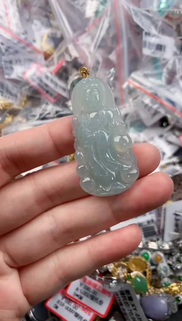 18K金镶嵌戒指翡翠4444----8