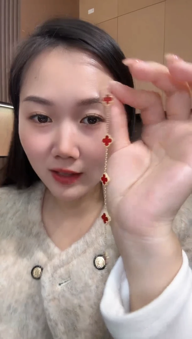 【闪购商品】玛瑙/玉髓手链18K金镶嵌红色k黄，小号五花手链GHJ