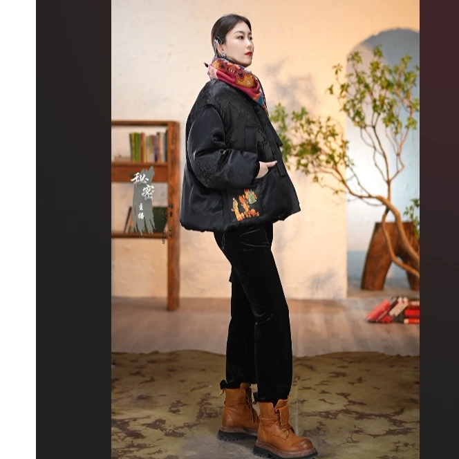 【镶守·霜降】秋冬时尚气质轻奢高级复古短款百搭白鹅绒服G3571-1鹅