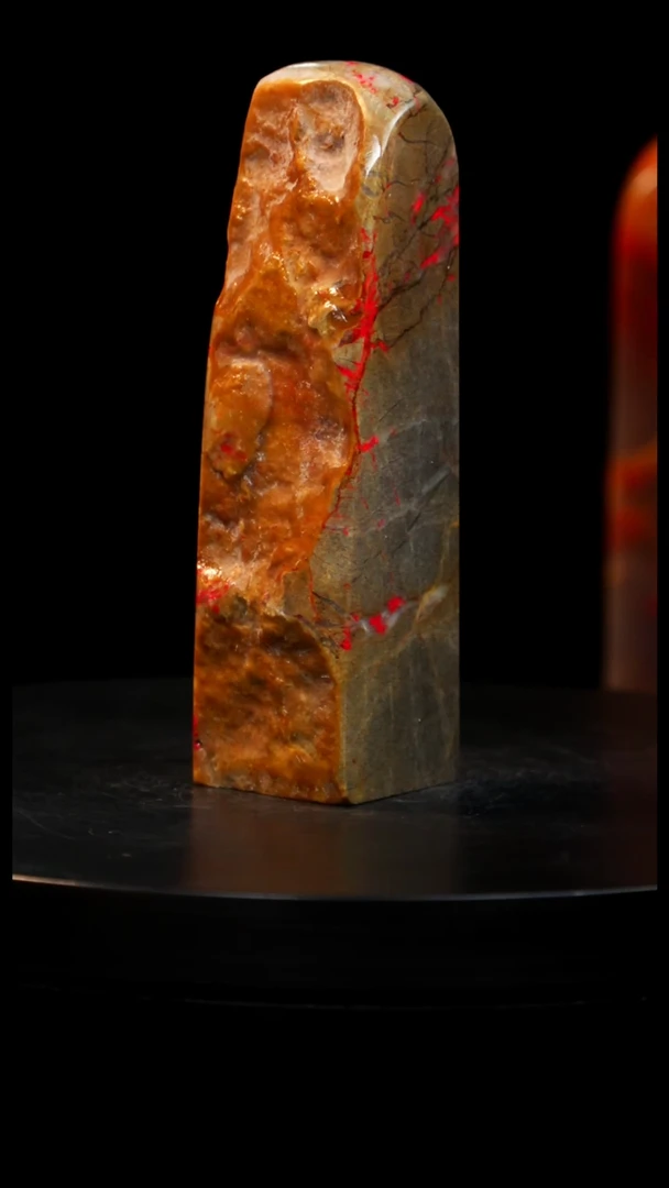 鸡血石刘关张鸡血石