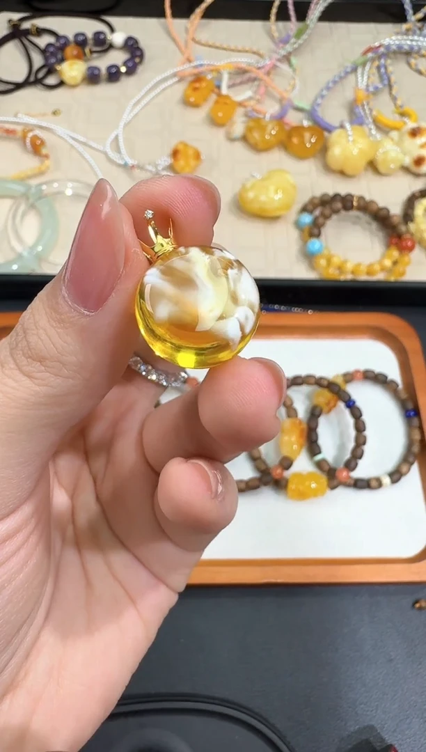 【闪购商品】蜜蜡颈饰18K金镶嵌X0309-1195-225/18k