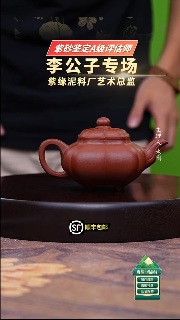 茶壶紫砂野山小红泥筋纹传炉250ccc