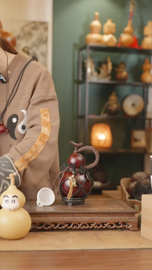 【闪购商品】39号精品天然大漆工艺防渗内胆酒葫芦~