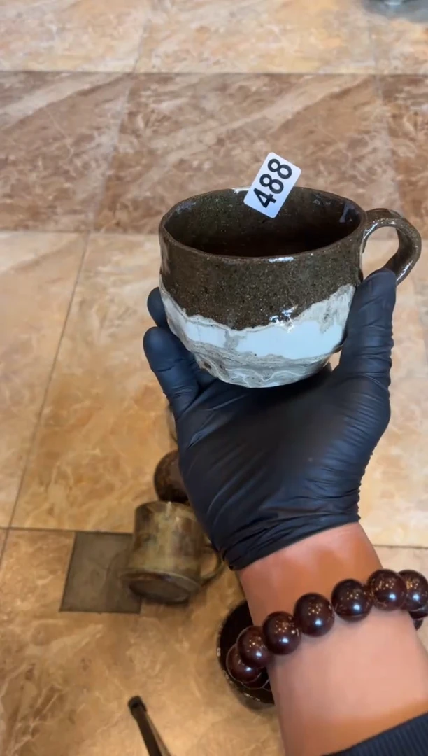 【闪购商品】瓷片488绞胎咖啡杯手工杯