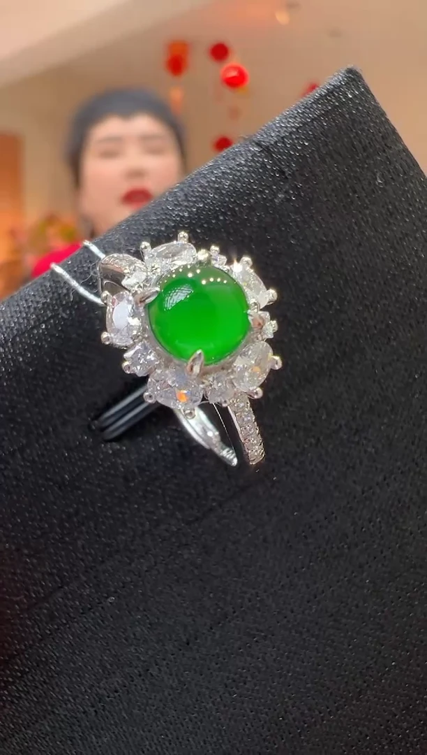 【闪购商品】翡翠戒指银S925镶嵌