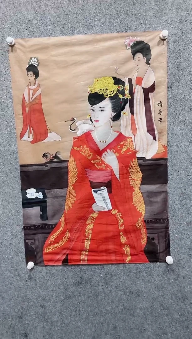 国画张传亭老师的红袍作品