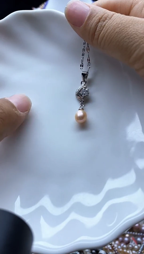 淡水珍珠未镶嵌吊坠(赠链)珍珠吊坠