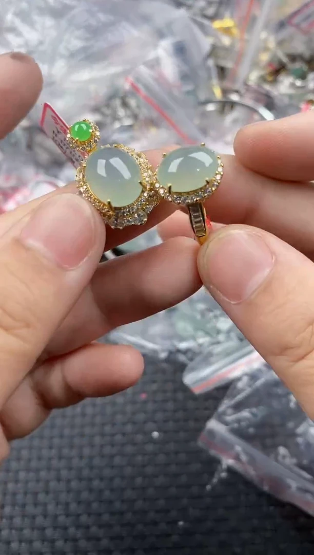 银S925镶嵌戒指翡翠33333  4