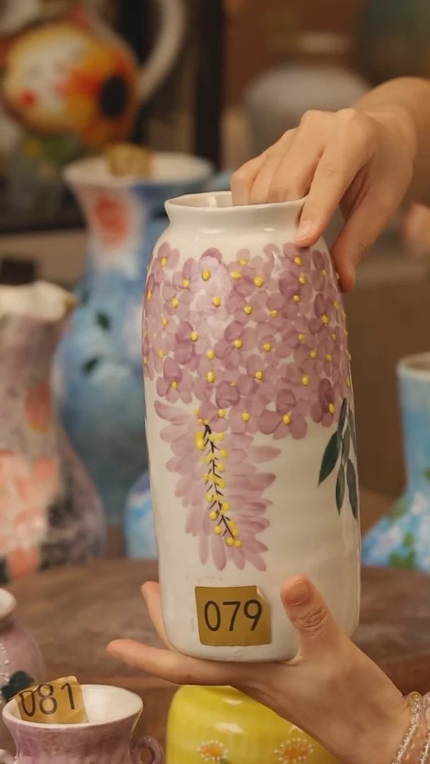 陶瓷079景德镇设计师手作花器摆件侘寂风