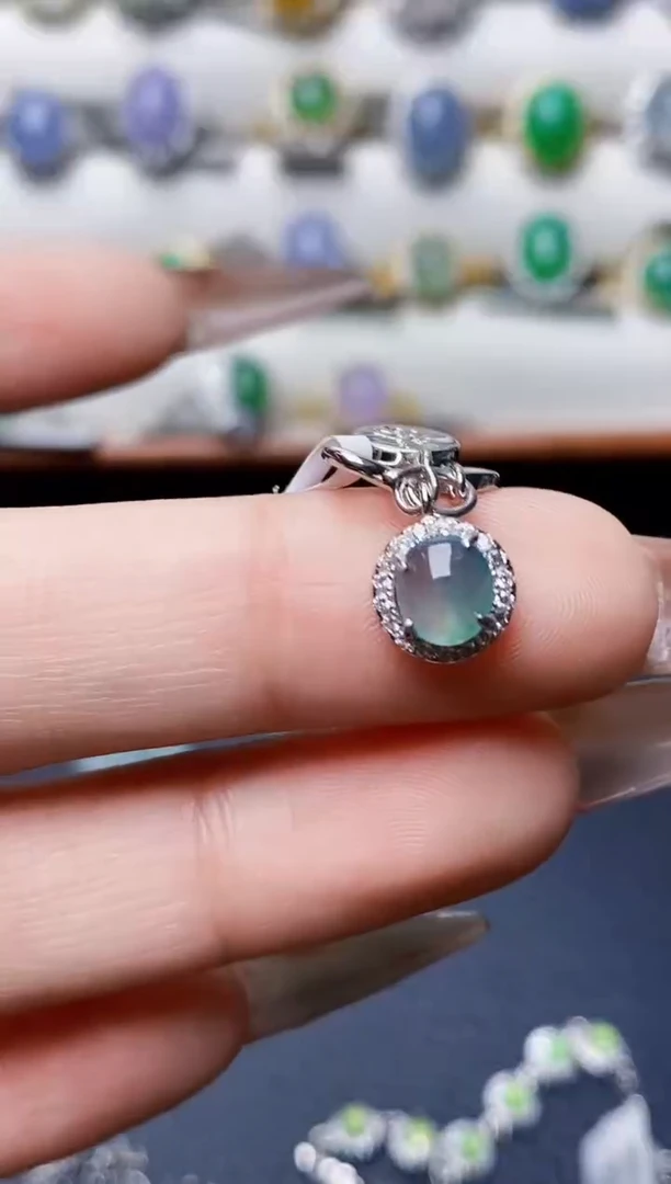银S925镶嵌戒指翡翠6226