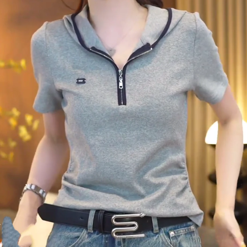 设计感印花长袖T恤女2025春季新款薄款针织衫圆领显瘦百搭上衣