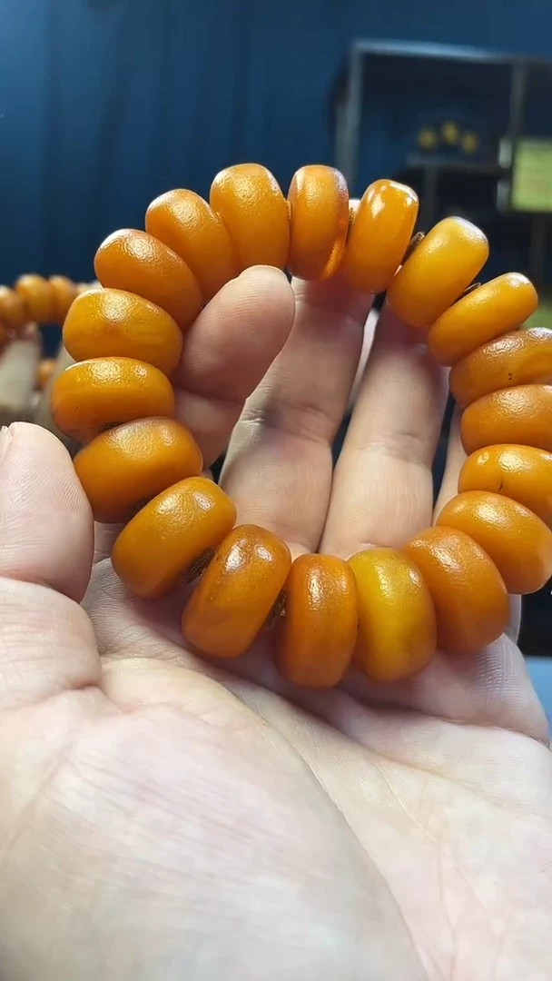 手串琥珀未镶嵌蜜蜡饼子手串