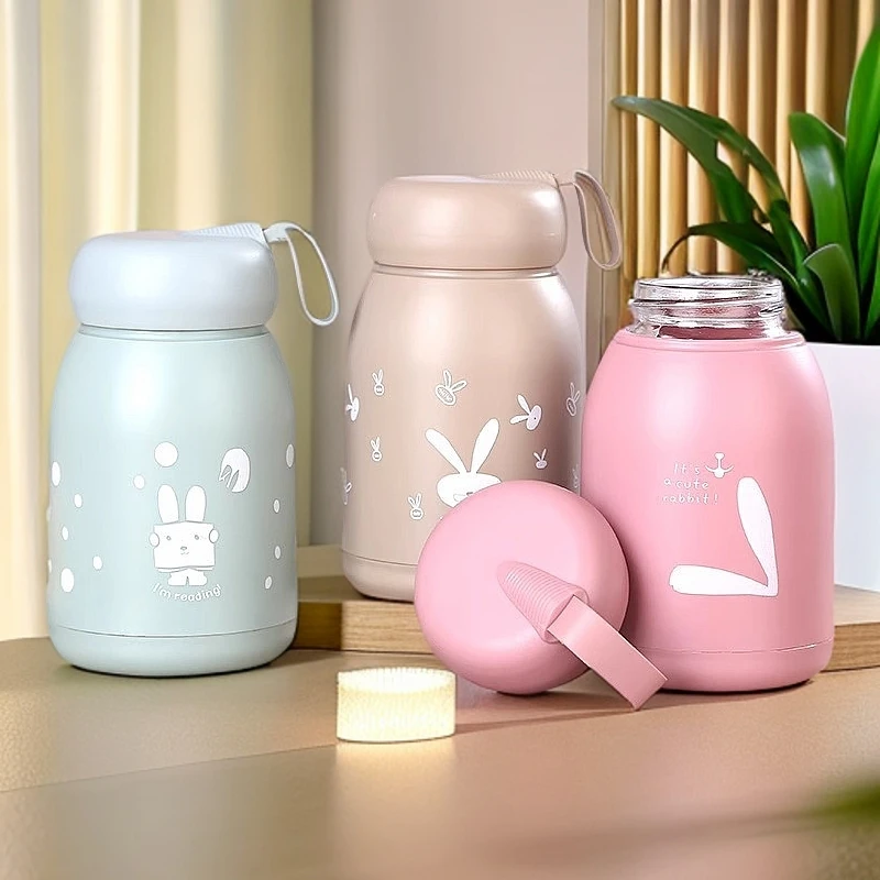 高颜值创意萌萌兔隔热玻璃杯便携水杯女可爱小巧少女茶杯子简约清
