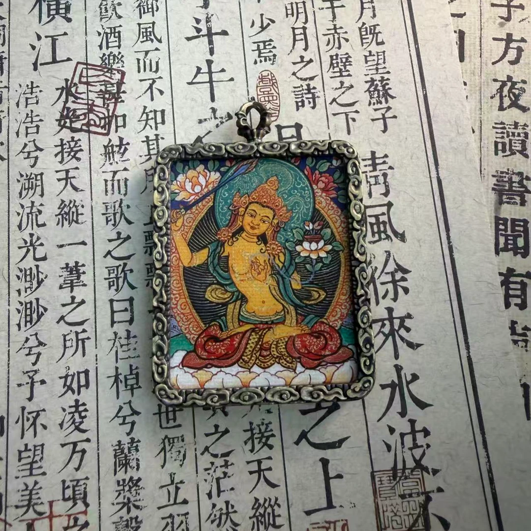 【老佛爷】6038 -文殊唐卡吊坠（不带绳子 ）