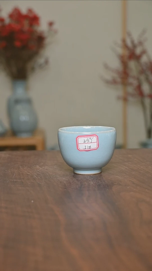 【闪购商品】其他51#微瑕天青釉朱家汝窑款手拉杯