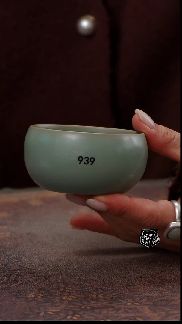 瓷片939 禅定杯120ccc匠工款君绿釉