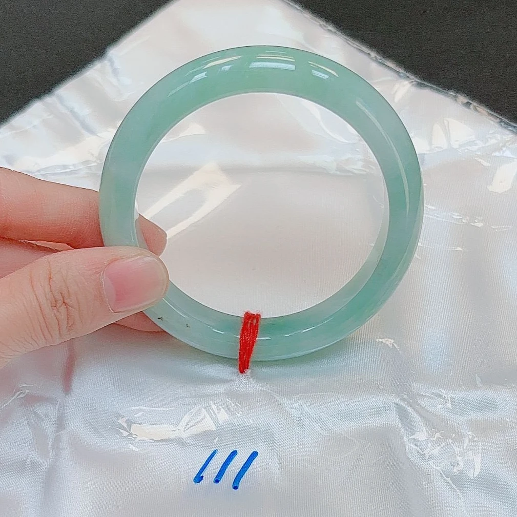 【圈口55~57】缅甸翡翠手镯天然玉镯女款甜果绿手镯400-111