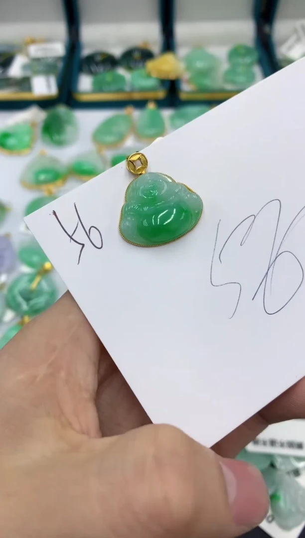 【闪购商品】翡翠颈饰18K金镶嵌号链接11111