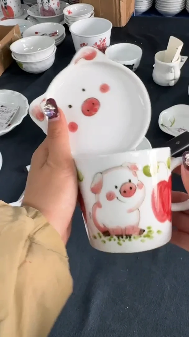 瓷片景德镇高温陶瓷食品级手绘釉中彩-马克杯