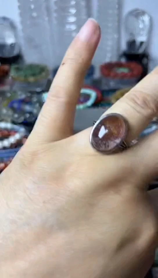 【闪购商品】水晶戒指银S925镶嵌6矿坑