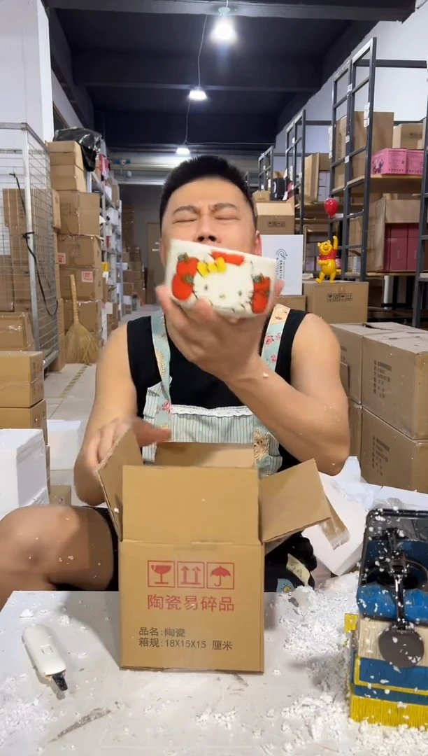 瓷片陶瓷碗白色kt猫碗