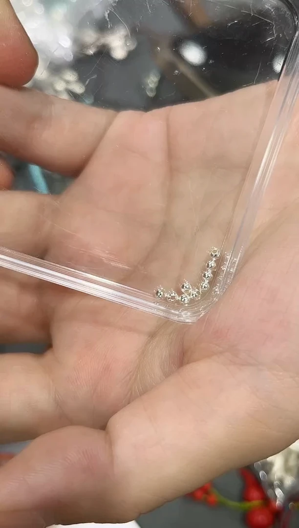 玻璃足银2mm小银珠10颗tq