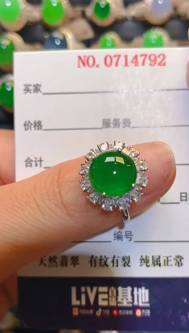 银S925镶嵌翡翠耳饰天然