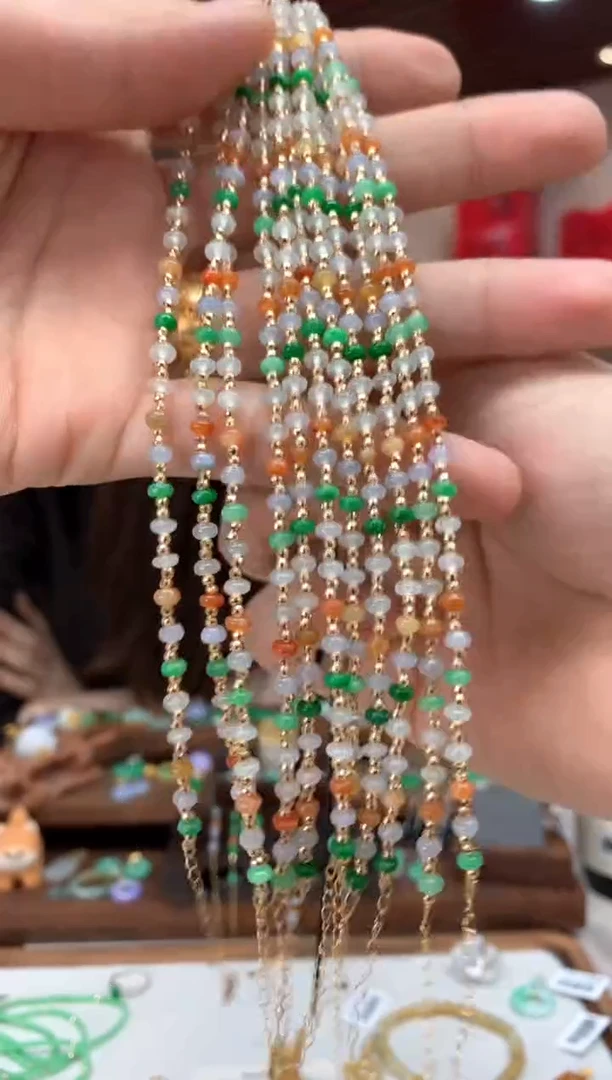 【闪购商品】翡翠手链18K金镶嵌手链多样性发货1件