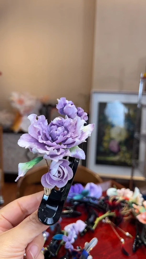 刺绣 非遗绒花（发饰）