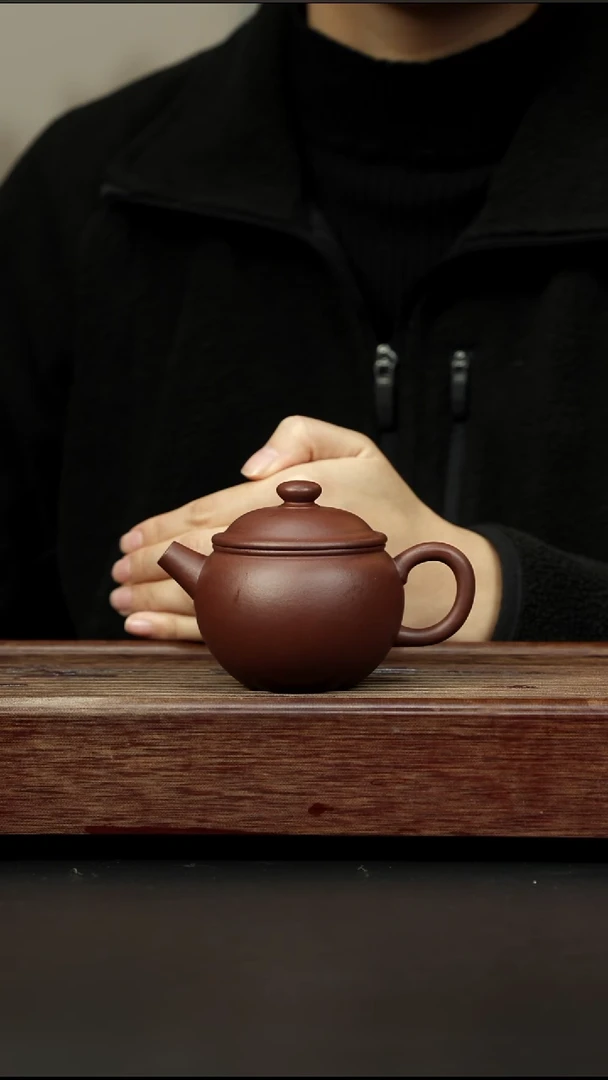 茶壶紫砂老紫泥 大巨轮 150cc左右
