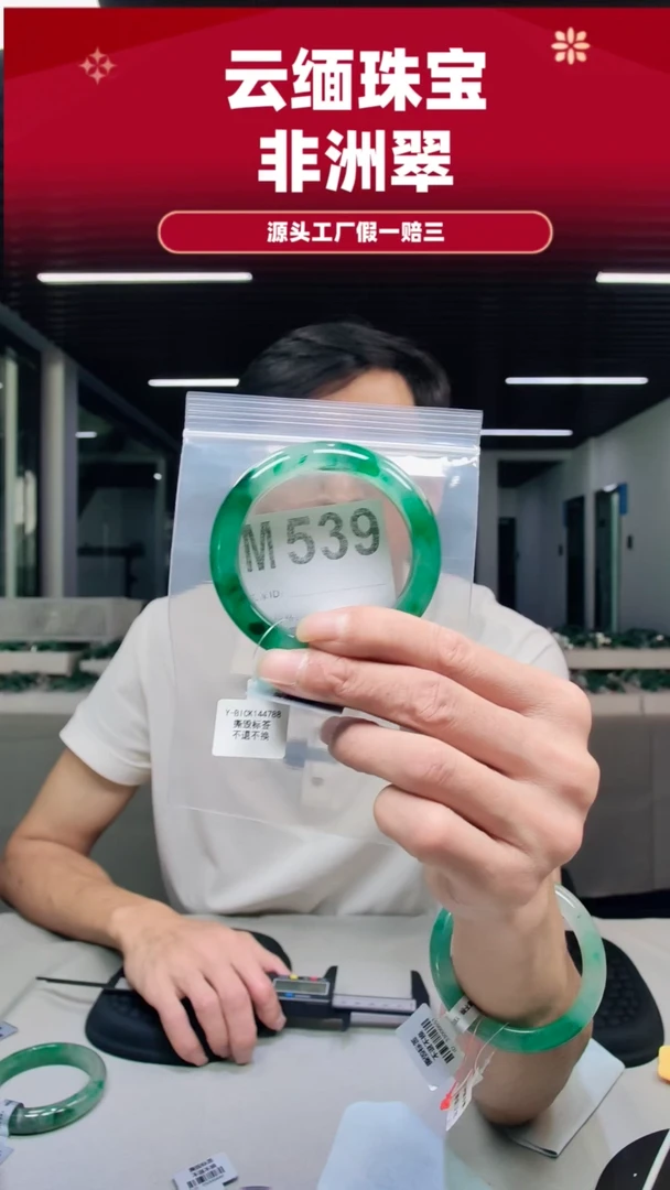 未镶嵌手镯石英质玉（非洲翠）56圈口M539