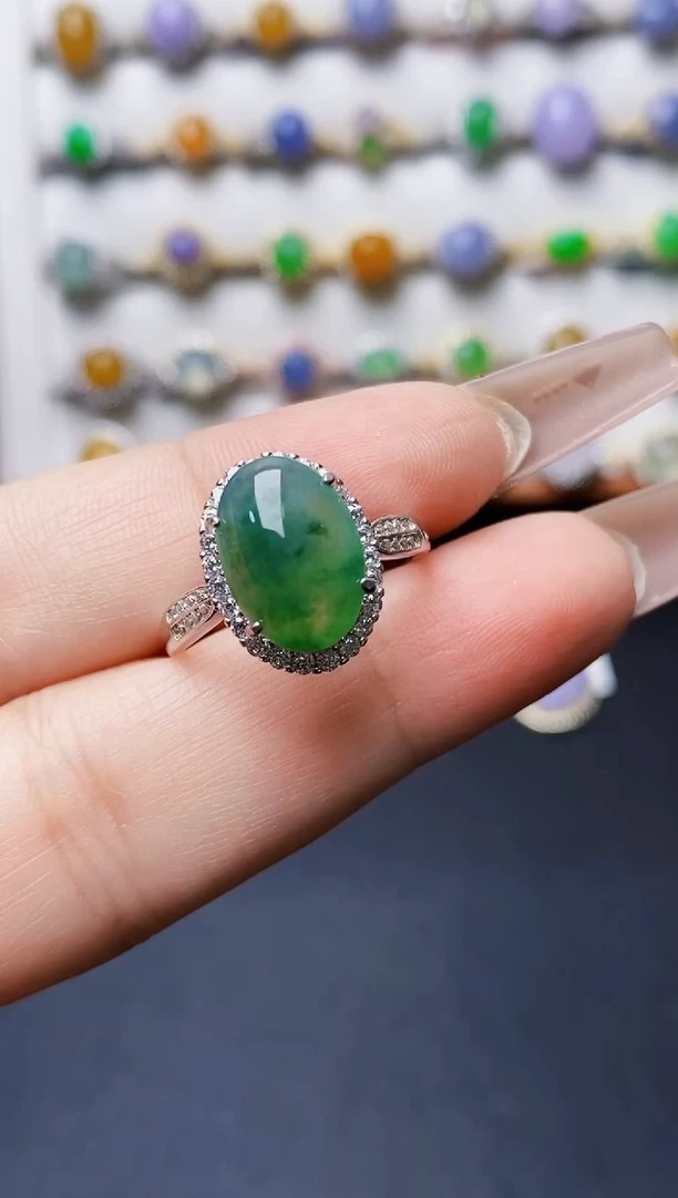 银S925镶嵌戒指翡翠1193