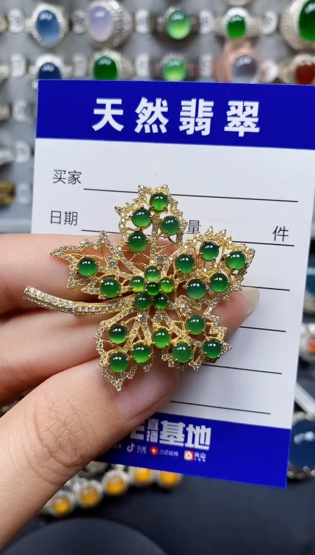 翡翠银S925镶嵌颈饰106