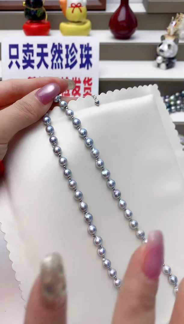 银S925镶嵌耳饰淡水珍珠A141