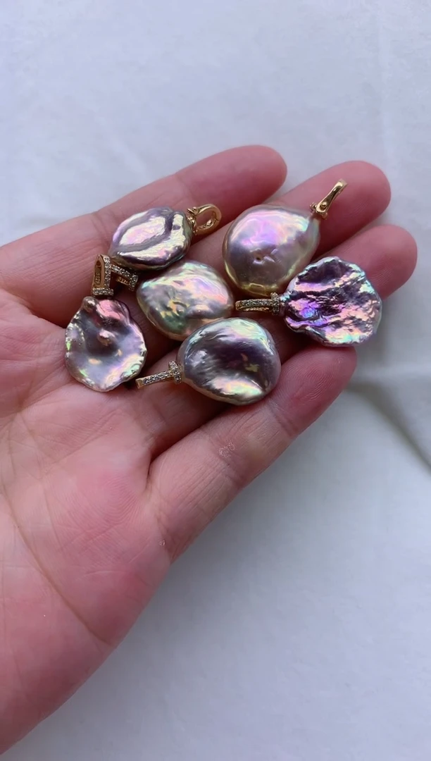 【闪购商品】淡水珍珠银S925镶嵌吊坠(不含链)多发其一