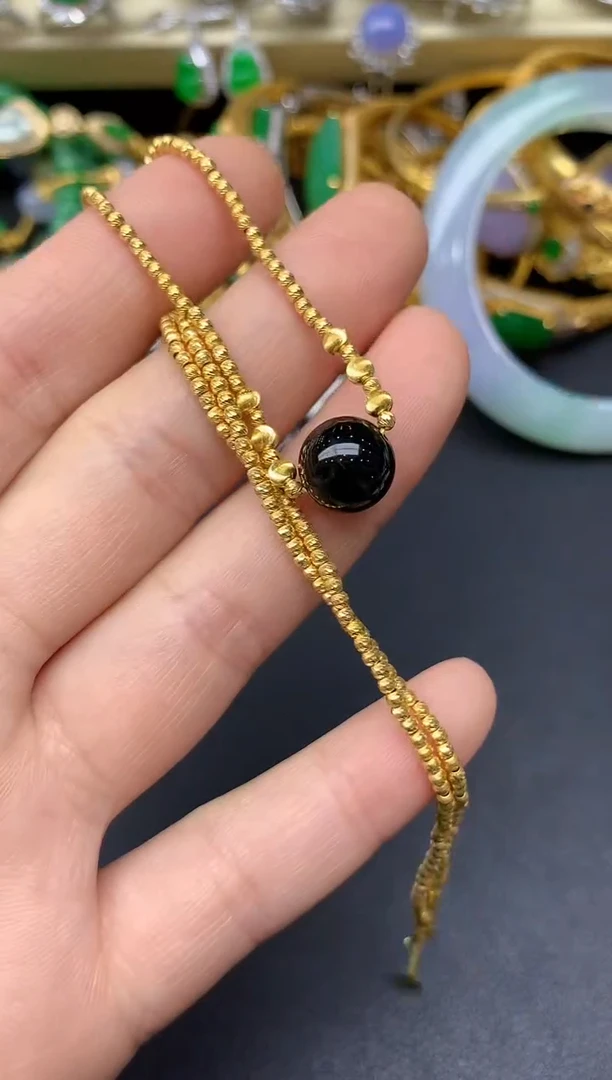 颈饰18K金镶嵌翡翠205-雪姐翡翠天天见