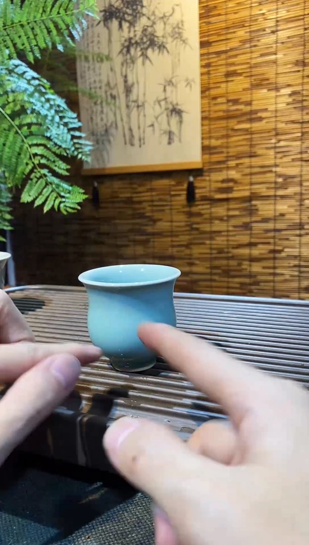 【山隐青瓷】龙窑柴烧铃铛杯