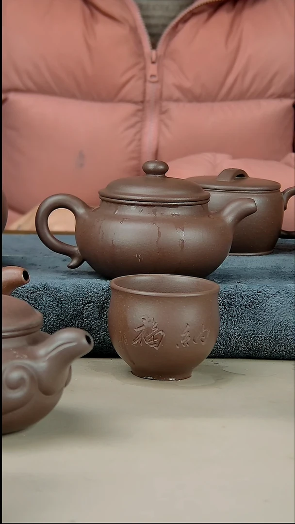 茶壶紫砂仿古底槽清加一个杯子