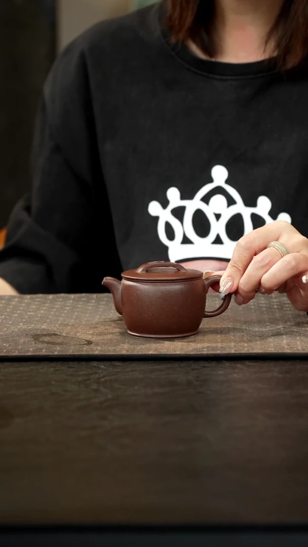 茶壶紫砂老紫泥面缸汉瓦120cc